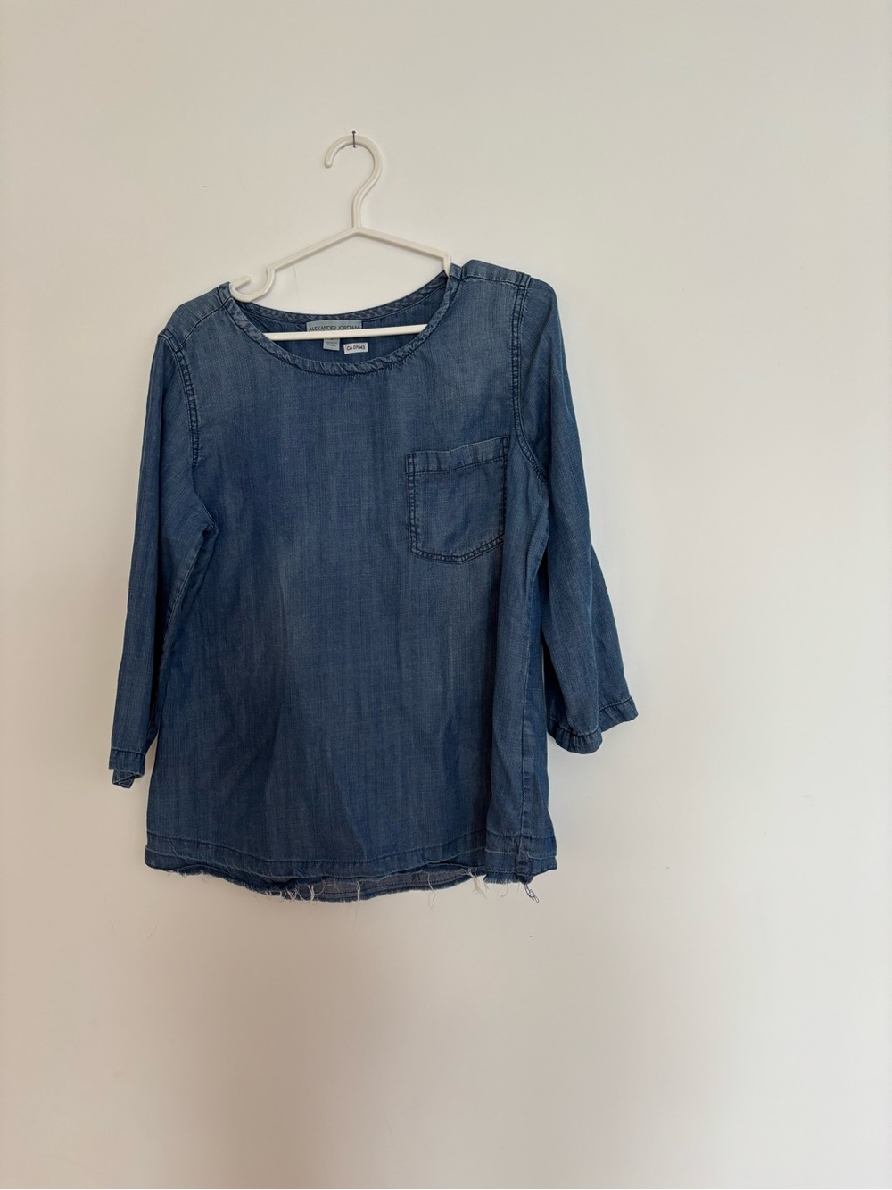 Alexander Jordon Blue Denim Long-Sleeve Pocket Tee